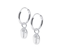 Poppy Birth Flower Silver Hoop Earring Charms HO-2702